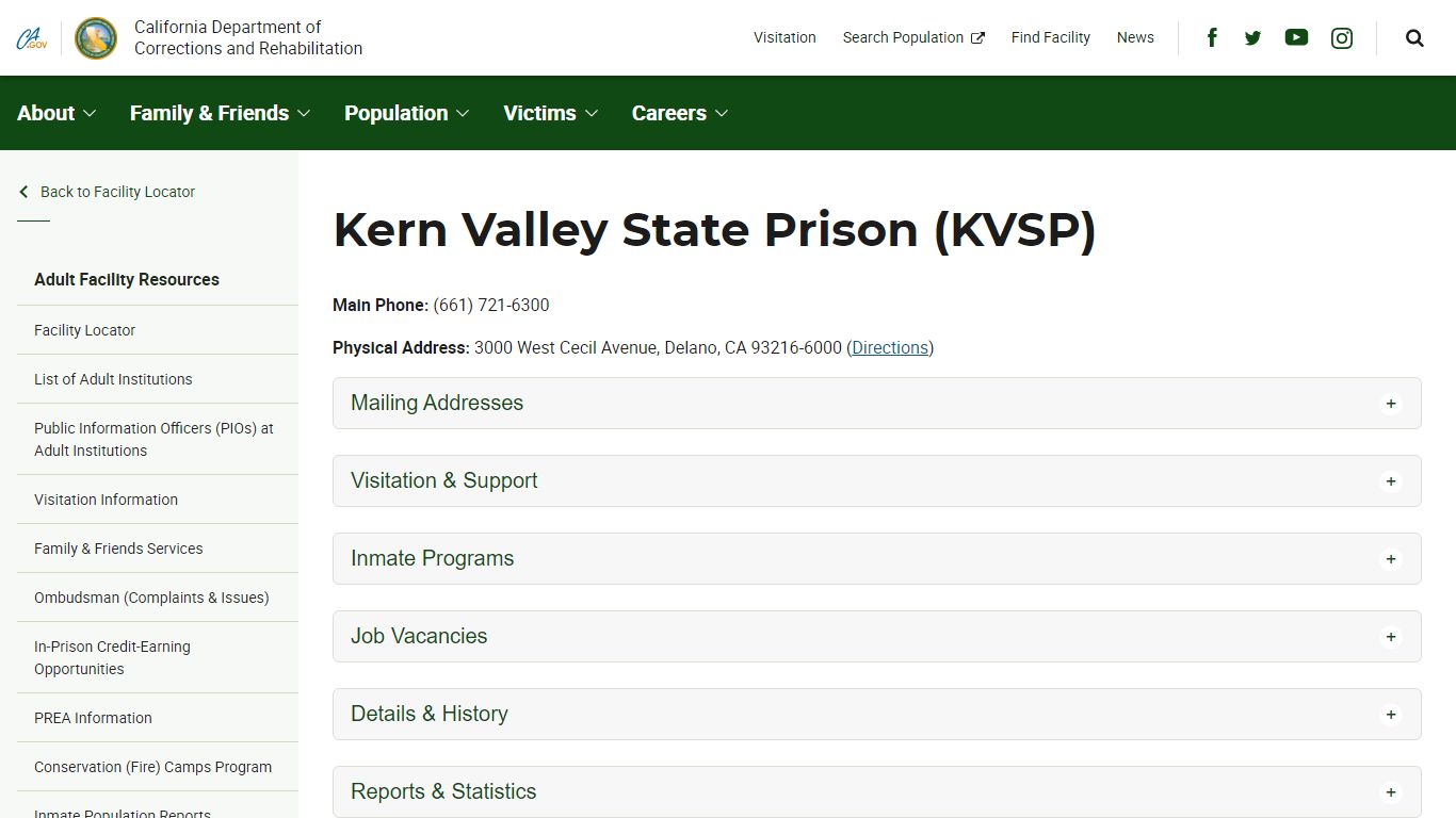 Kern Valley State Prison (KVSP) - CDCR