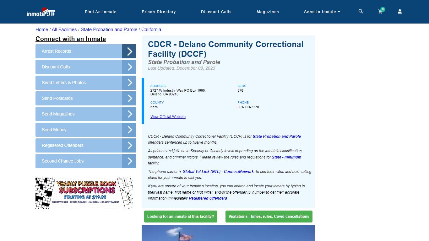 CDCR - Delano Community Correctional Facility (DCCF) - InmateAid